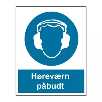 OX-ON advarselsskilt Høreværn påbudt A4, Blå