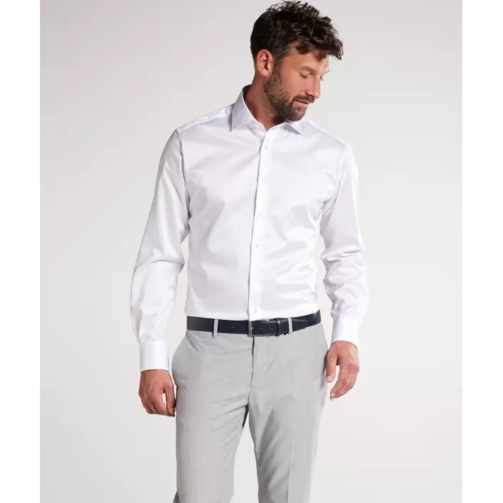 Eterna Uni Twill CO2 Modern fit skjorte, White , large image number 1