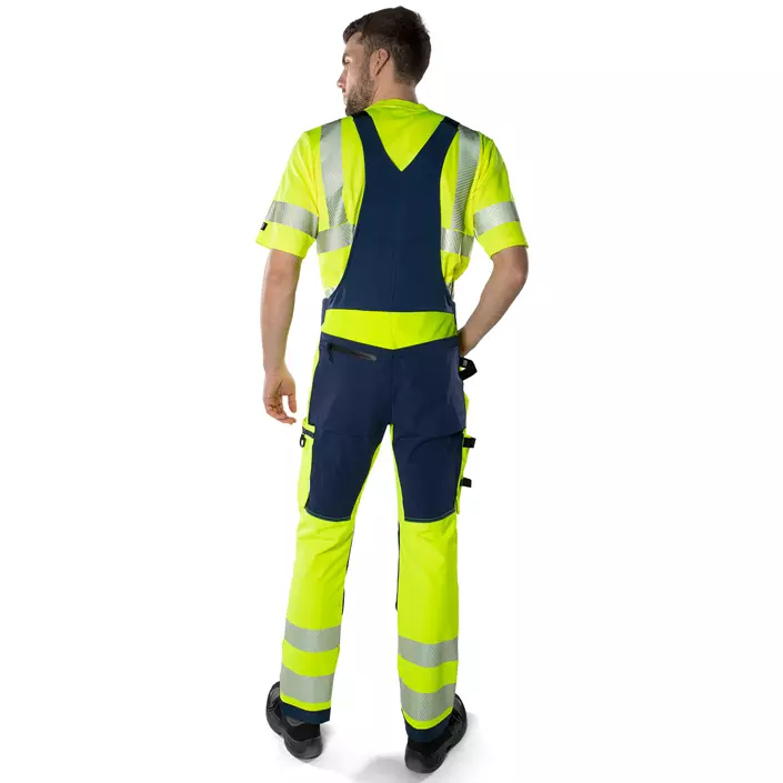 Fristads Green Latzhose 1031 GSTP full stretch, Hi-Vis gelb/marine, large image number 3