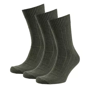 3-pack socks with merino wool, Army Green