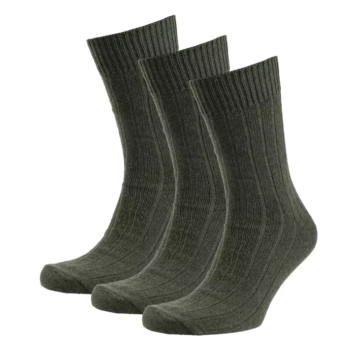 3-pack socks with merino wool, Army Green, large image number 0
