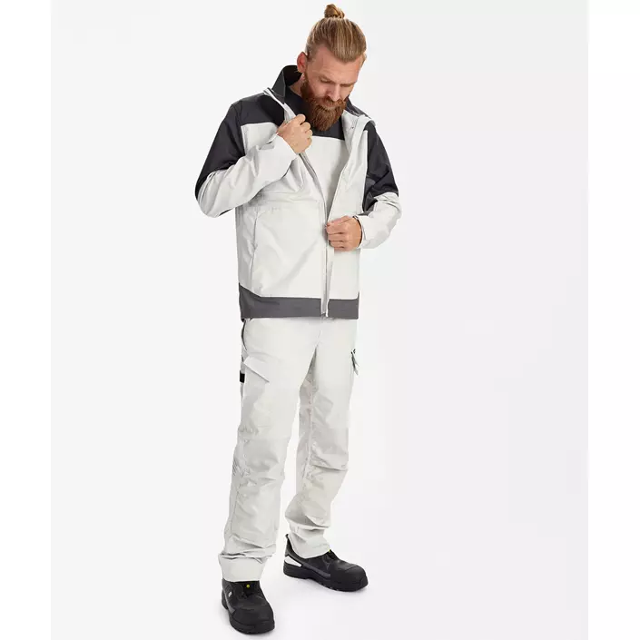 Engel Entire arbejdsjakke, Bone White/Anthracite Grey, large image number 2
