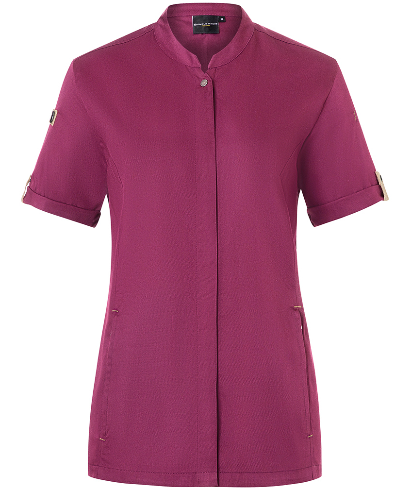 Karlowsky Green-Generation kort&aelig;rmet dame kokkejakke, Fuchsia, Fuchsia, swatch