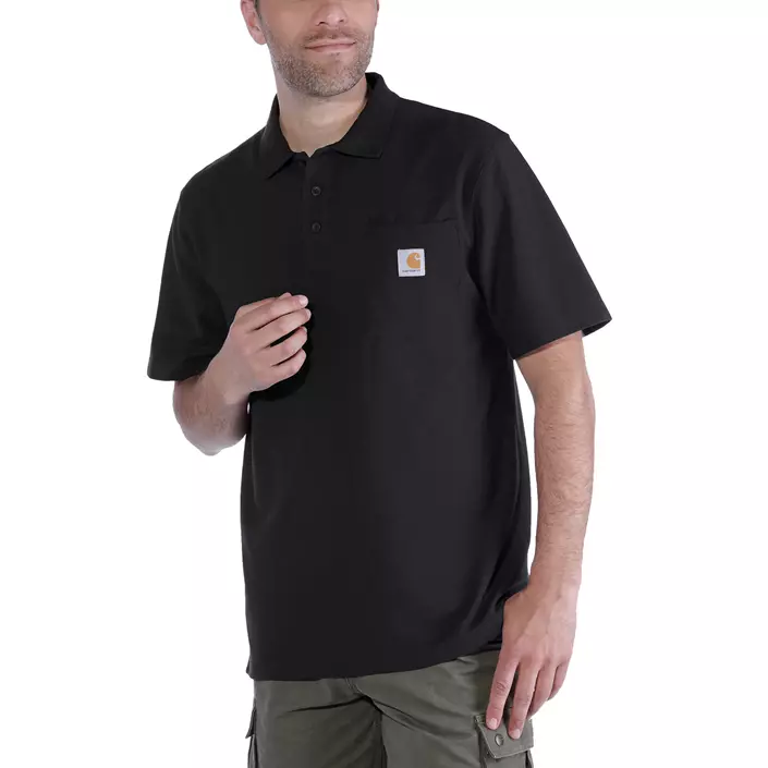 Carhartt Contractor's polo T-skjorte, Svart, large image number 1
