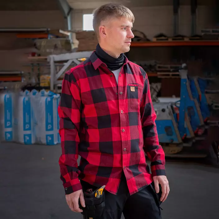 Westborn flannel shirt, Dark Red/Black, large image number 1