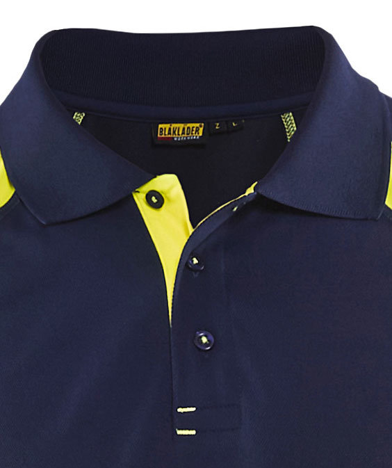 Bl&aring;kl&auml;der polo shirt, Marine/Hi-Vis yellow, large image number 2