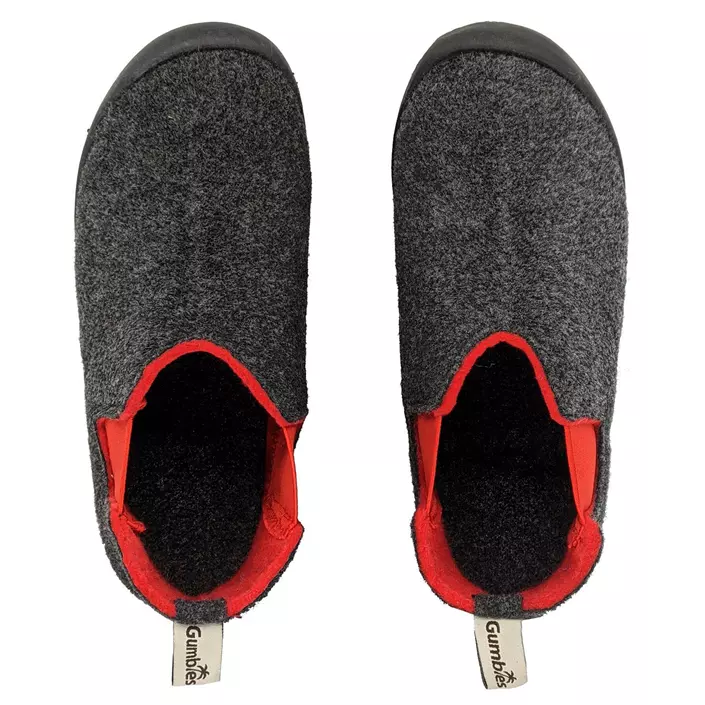 Gumbies Brumby Slipper Boot hjemmesko, Charcoal/Red, large image number 3