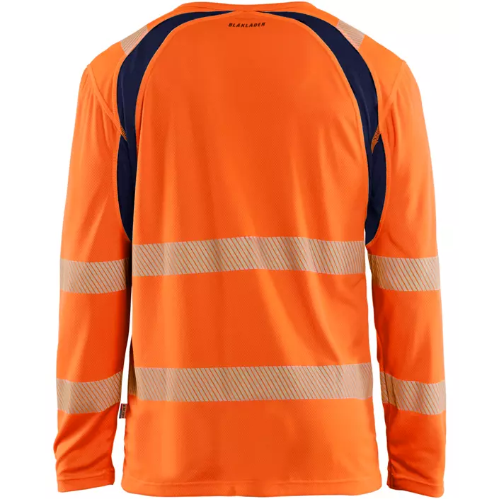 Blåkläder langermet T-skjorte, Hi-Vis Orange/Marine, large image number 1
