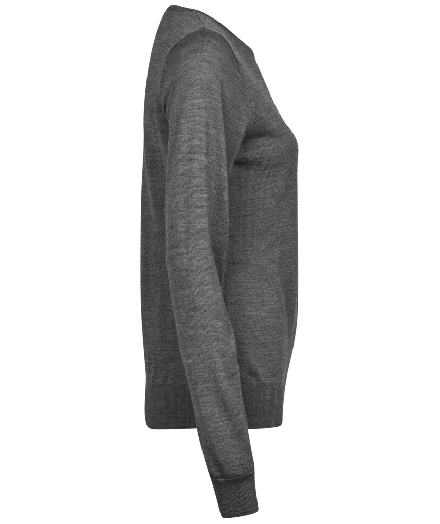 Tee Jays women's knitted pullover with merino wool, Grey melange, large image number 3