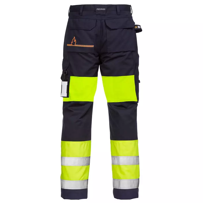 Fristads women's work trousers 2776, Hi-vis yellow/Marine blue, large image number 1