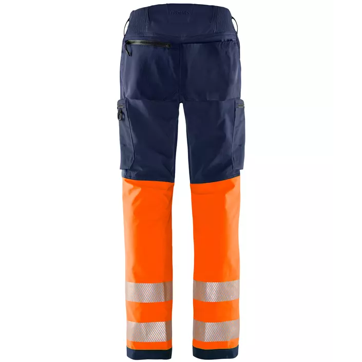 Fristads Green work trousers 2647 GSTP full stretch, Hi-Vis Orange/Navy, large image number 2