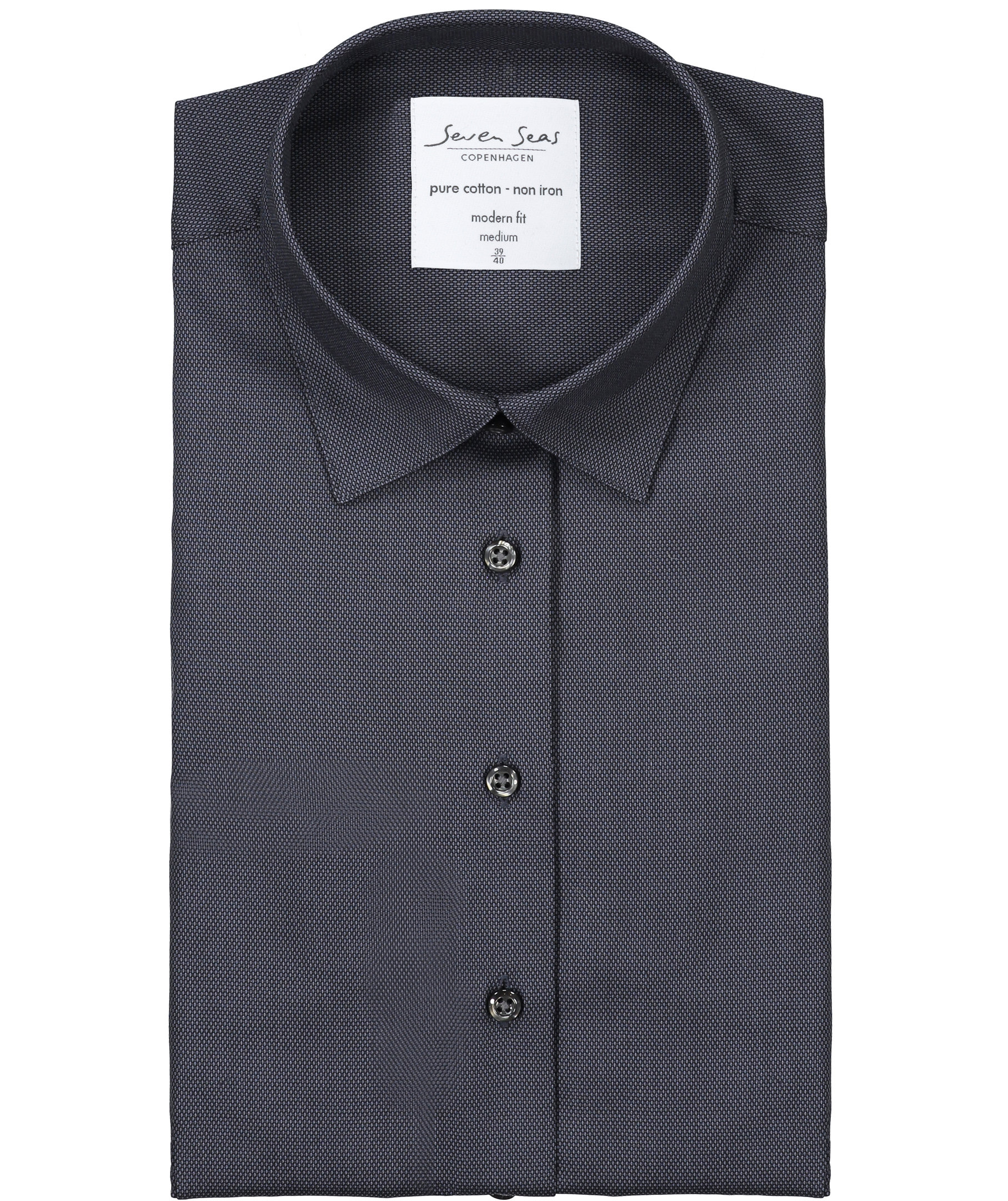 Seven Seas Dobby Royal Oxford modern fit dameskjorte, Koksgr&aring;, large image number 6