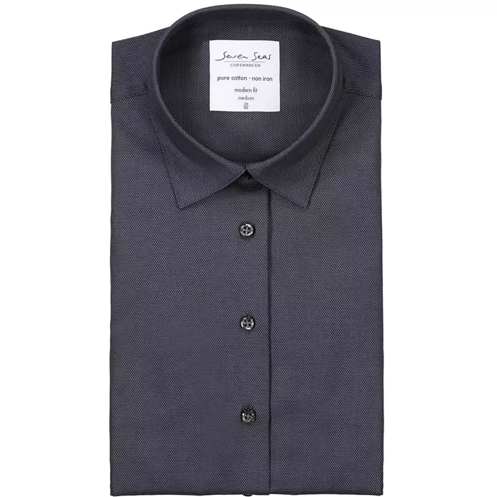 Seven Seas Dobby Royal Oxford modern fit Damenhemd, Anthrazit, large image number 4