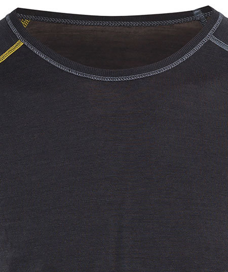 Bl&aring;kl&auml;der T-shirt  with merino wool, Anthracite grey/yellow, large image number 3