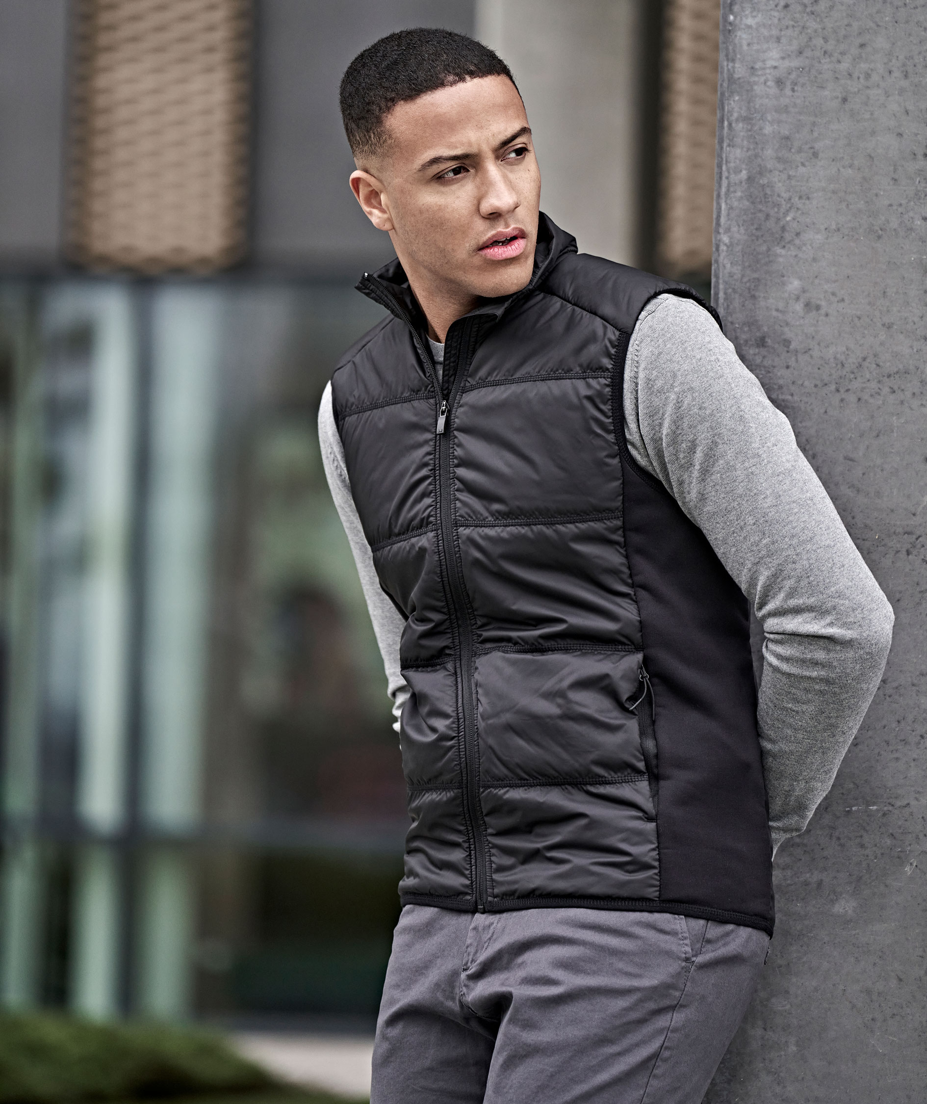 Tee Jays hybrid stretch quilted vest, Black, large image number 6