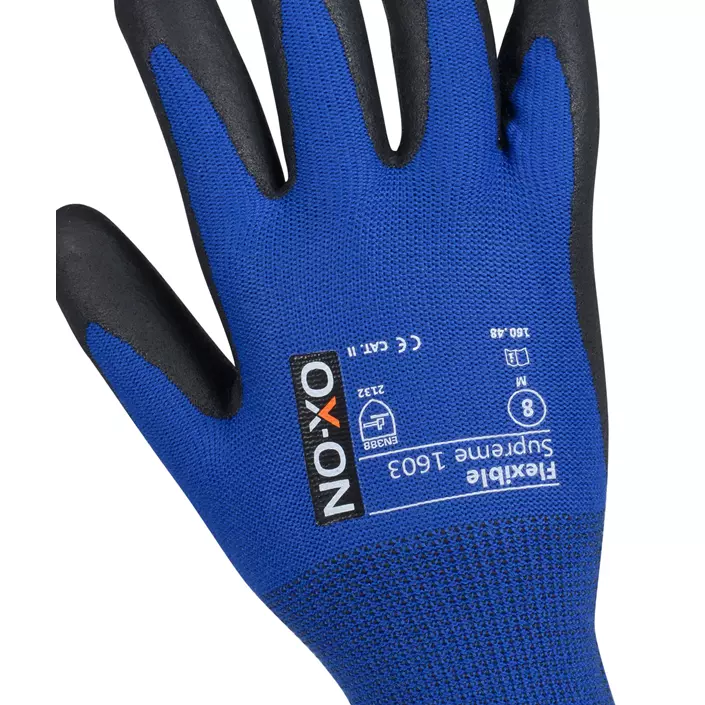 OX-ON Flexible Supreme 1603 work gloves, Blue/Black, large image number 1