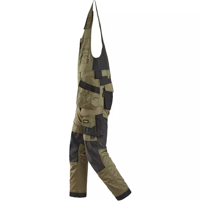Snickers AllroundWork håndværker helbukser 6012, Khaki Green/Black, large image number 3