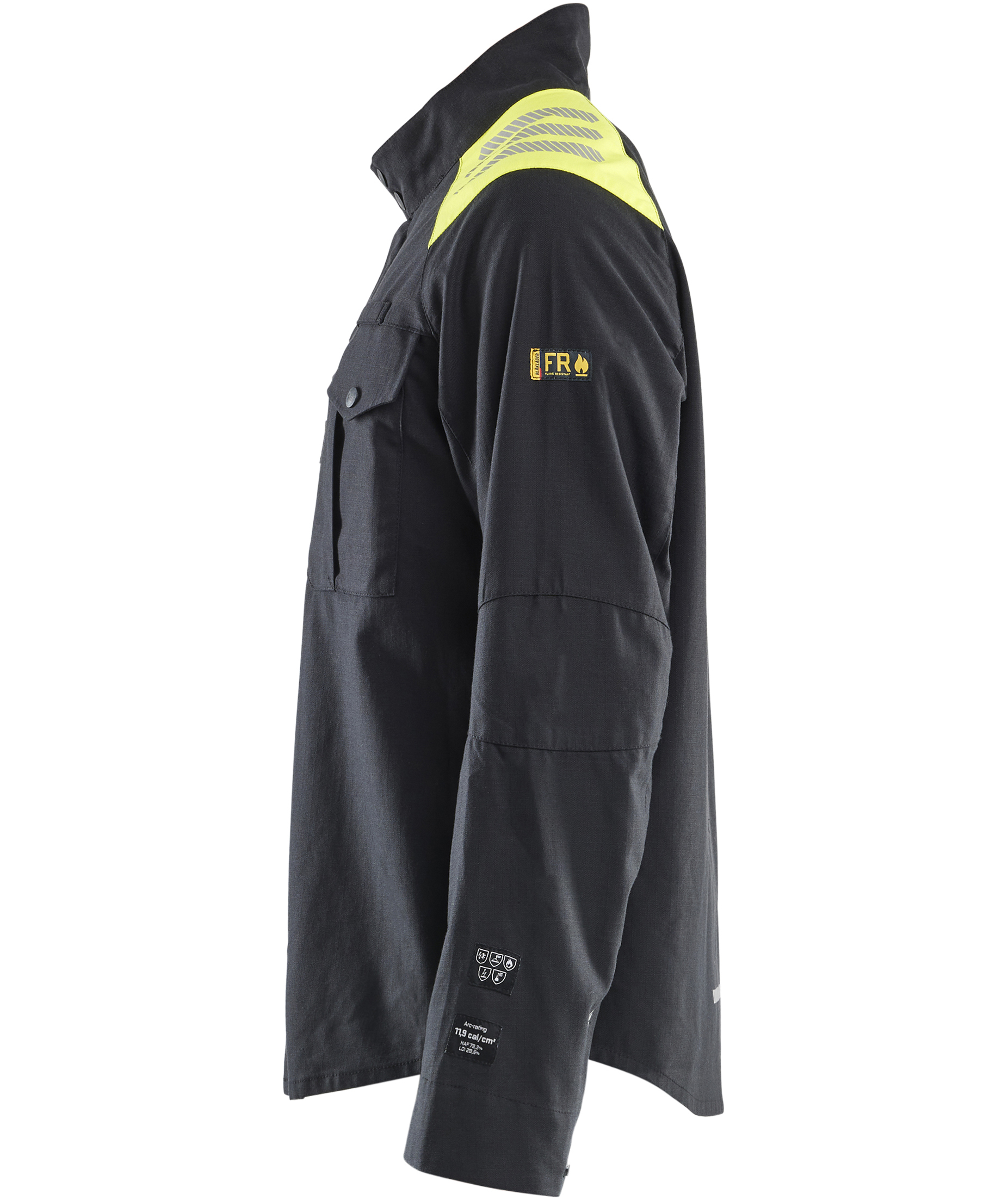 Bl&aring;kl&auml;der&nbsp;FR work shirt, Black/Hi-Vis Yellow, large image number 3