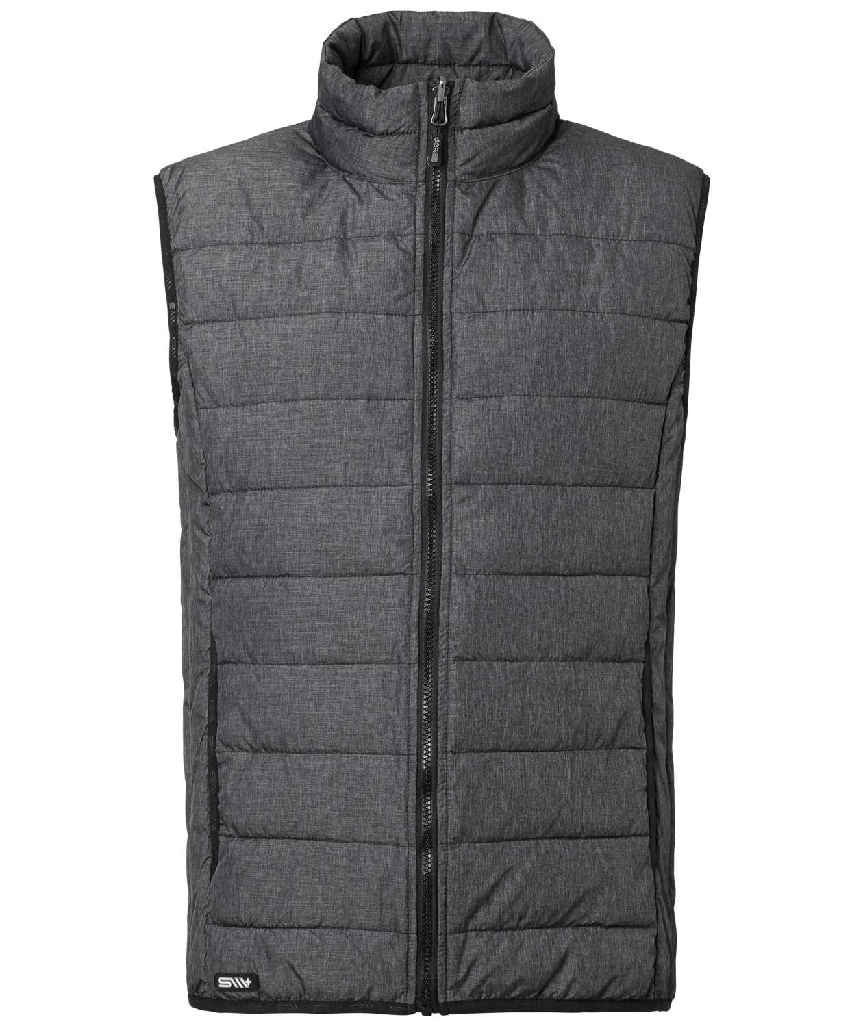 South West Ames quilted ﻿vest, Dark Heather Grey, Dark Heather Grey, swatch