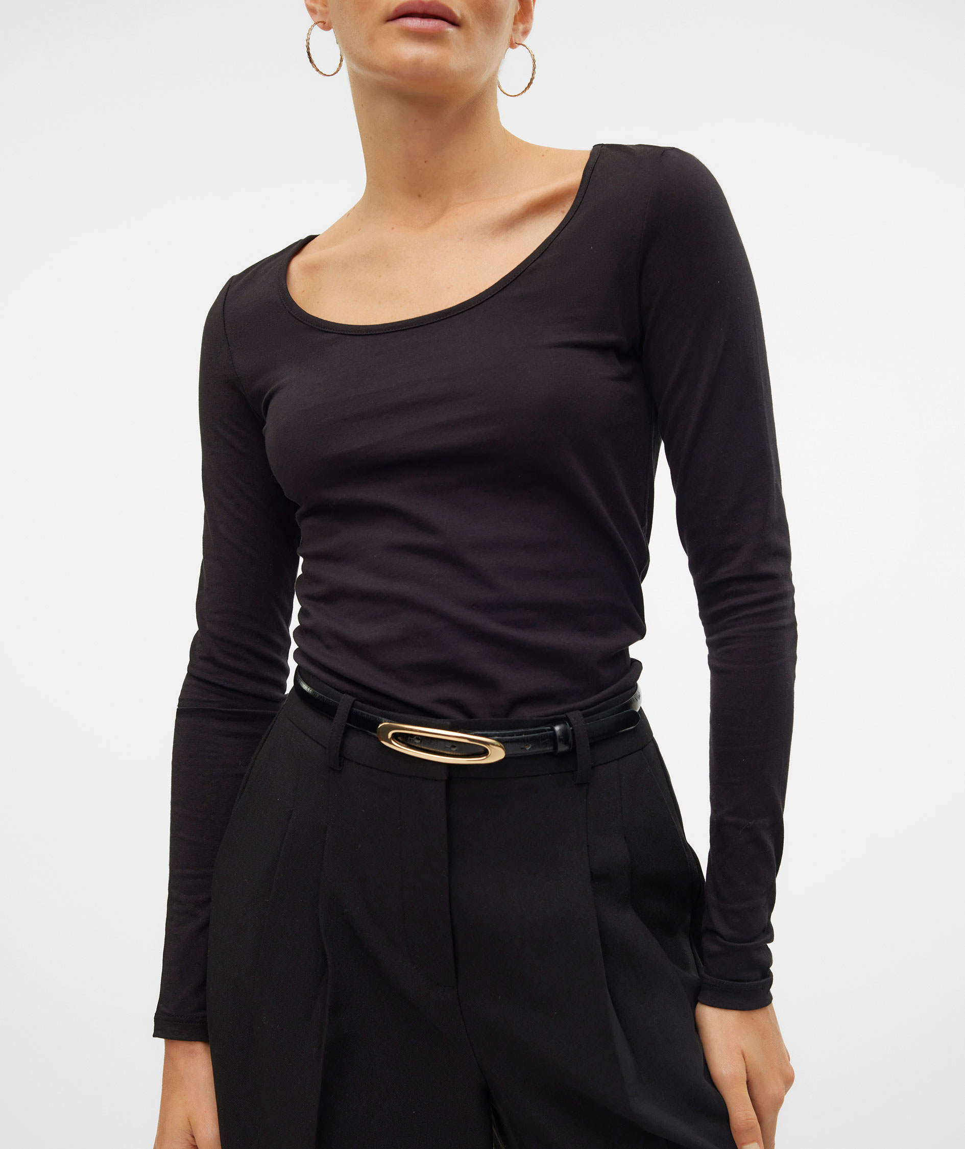 Vero Moda VMMAXI MY SOFT lang&auml;rmliges Damen T-Shirt, Black, large image number 4