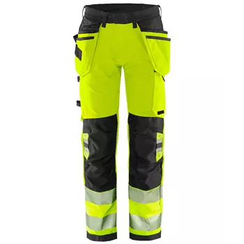 Fristads Green craftsman trousers 2644 GSTP full stretch, Hi-vis Yellow/Black