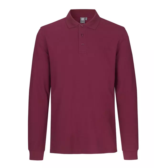 ID long-sleeved polo shirt with stretch, Bordeaux, large image number 0