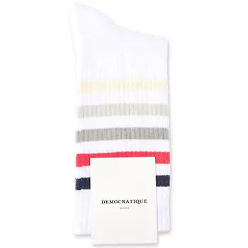 Democratique Athletique Classique Super Stripes socks, White/Multi