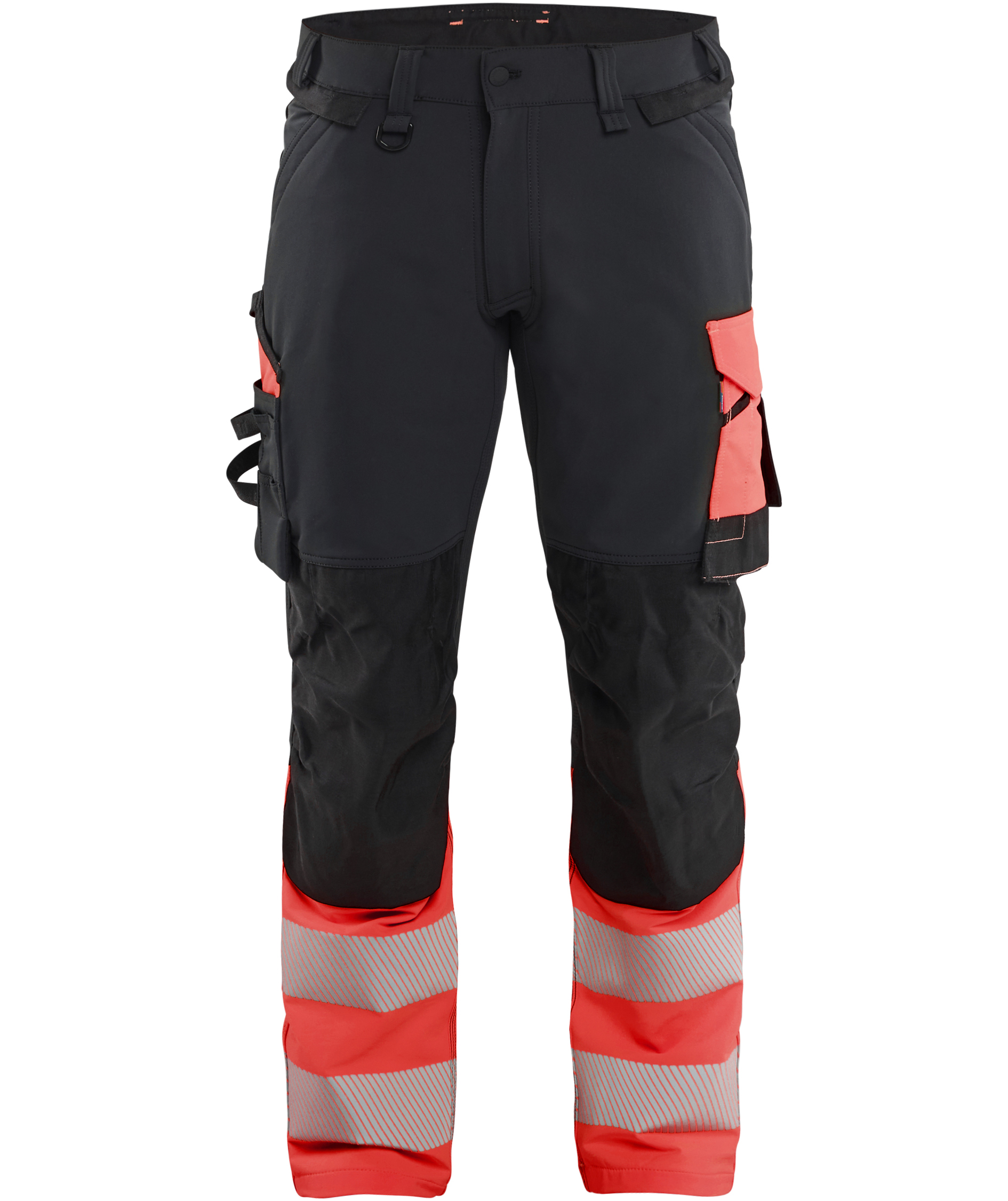 Bl&aring;kl&auml;der arbetsbyxa full stretch, Svart/Varselr&ouml;d