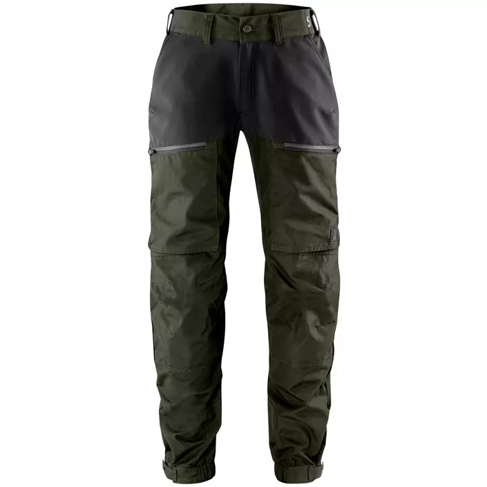 Fristads Outdoor Carbon semistretch women's trousers, Army Green/Black, large image number 0