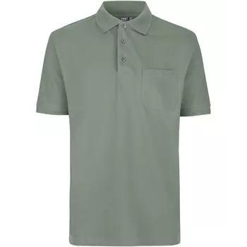 ID PRO Wear Polo T-skjorte med brystlomme, Støvete grønt
