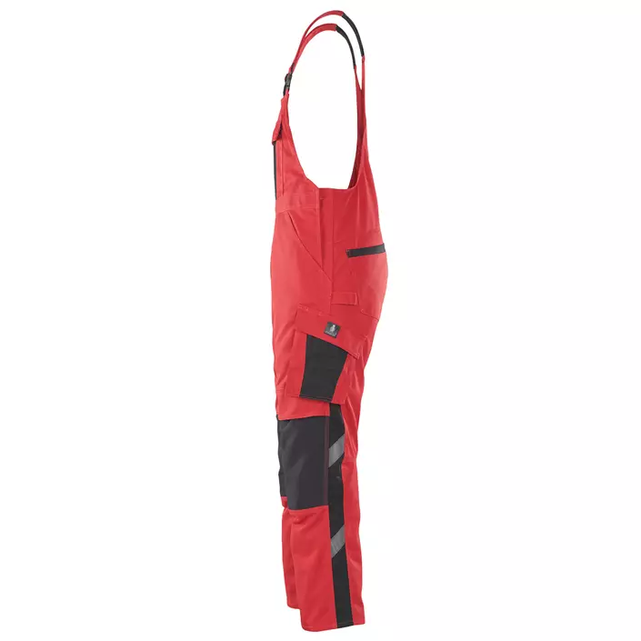 Mascot Unique Leipzig work bib and brace trousers, Red/Black, large image number 1