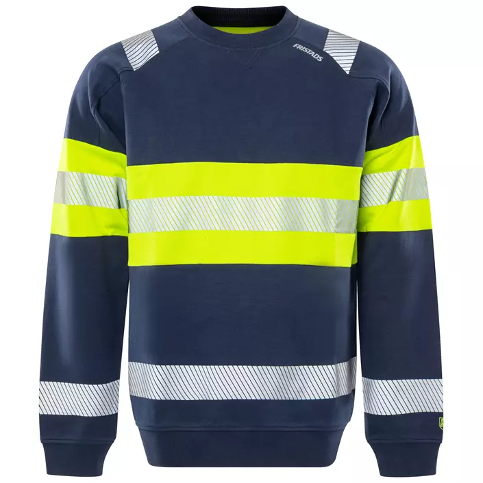 Fristads sweatshirt 7530 GKC, Varsel yellow/marinblå, large image number 0