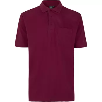 ID PRO Wear Polo T-shirt med brystlomme, Bordeaux