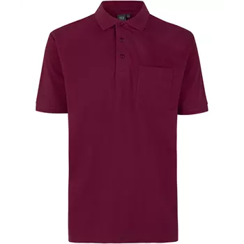ID PRO Wear Polo T-skjorte med brystlomme, Bordeaux