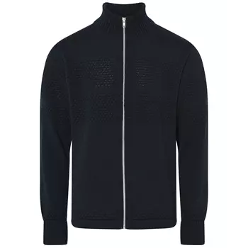 Clipper Saltum knitted cardigan with high collar, Captain Navy