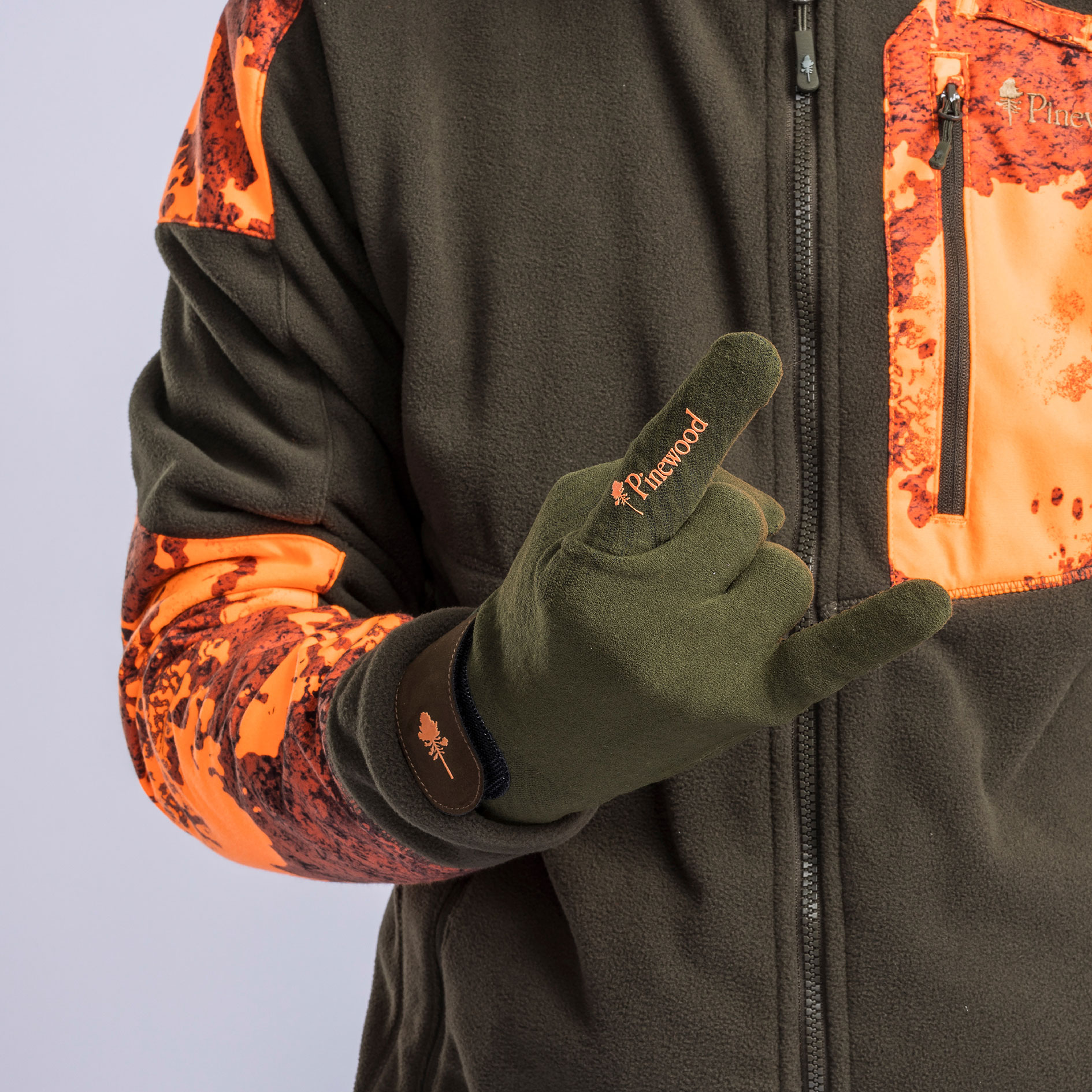 Pinewood&nbsp;Hunters Stretch Extreme handsker, Mossgreen/D. Brown, large image number 3