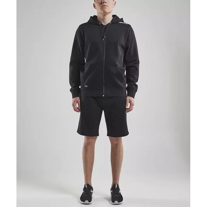 Craft Community FZ sweat hættetrøje med lynlås, Black, large image number 1