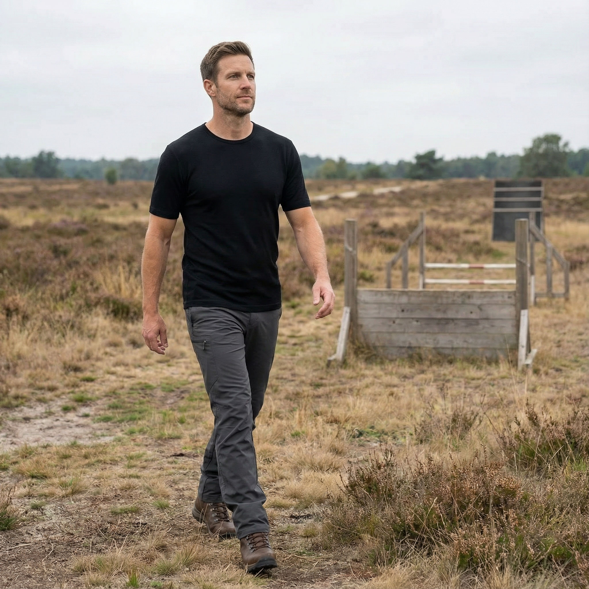 Westborn T-shirt med merinoull, Black