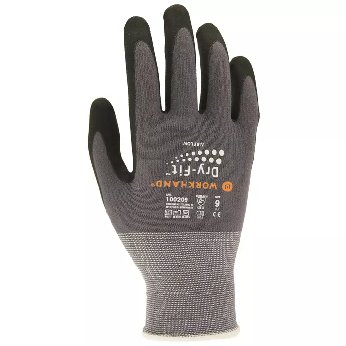 Workhand Dry-Fit work gloves, Grey/Black, large image number 0