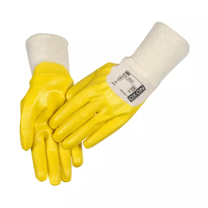 OX-ON NBR Basic 8000 work gloves, Nature/Yellow, large image number 1