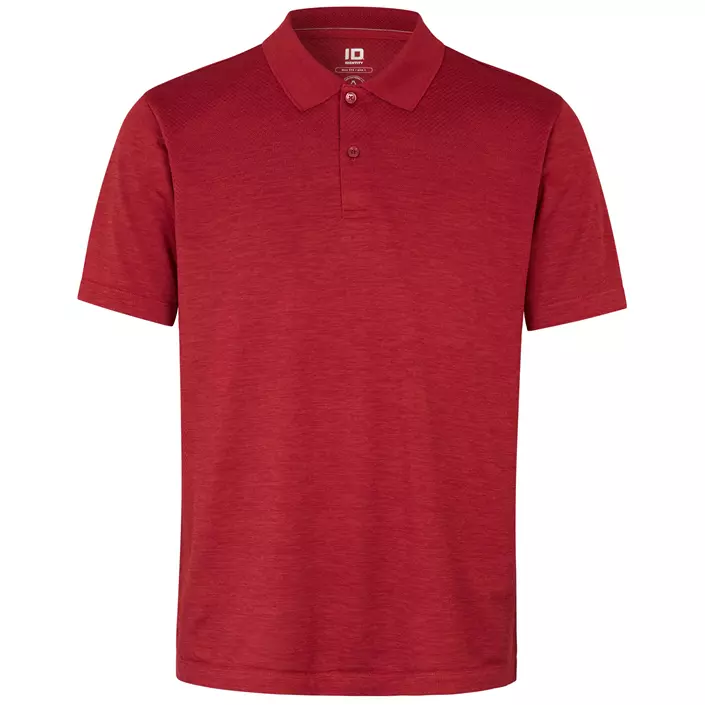 ID Active polo T-skjorte, Mørk rød melange, large image number 0
