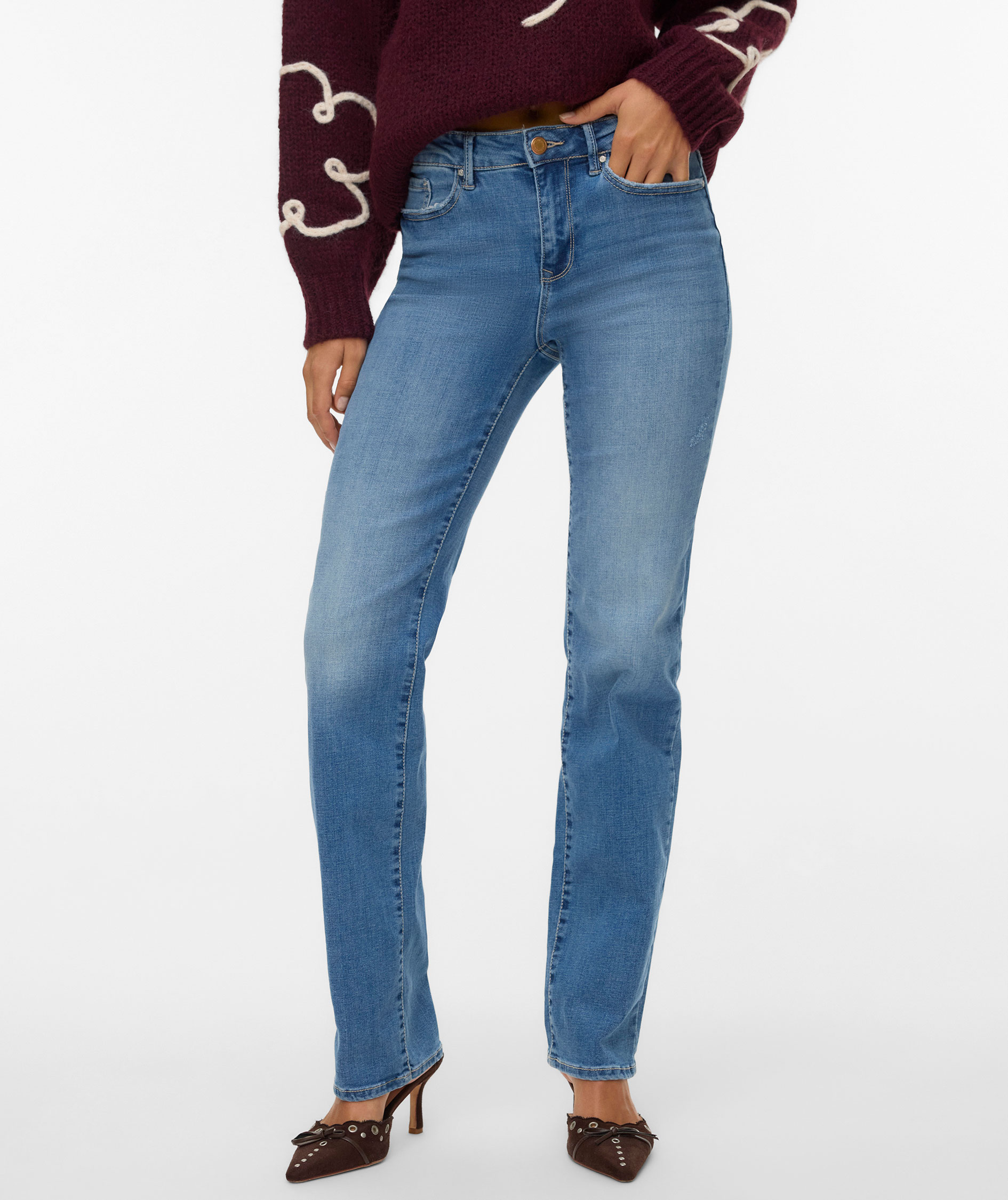 Vero Moda VMFLASH MR STRAIGHT jeans, Medium Blue Denim, large image number 5