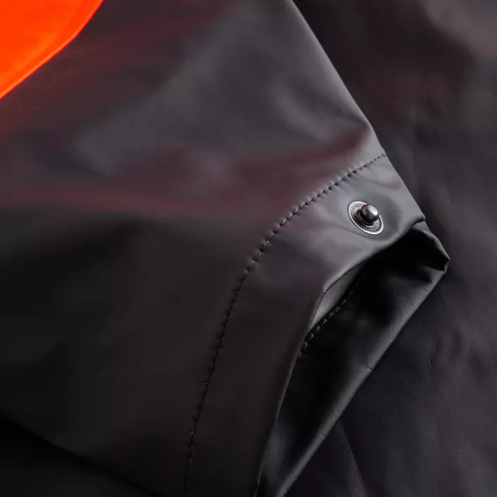 Lyngsøe PU regnjakke, Hi-vis Orange/Marine, large image number 3