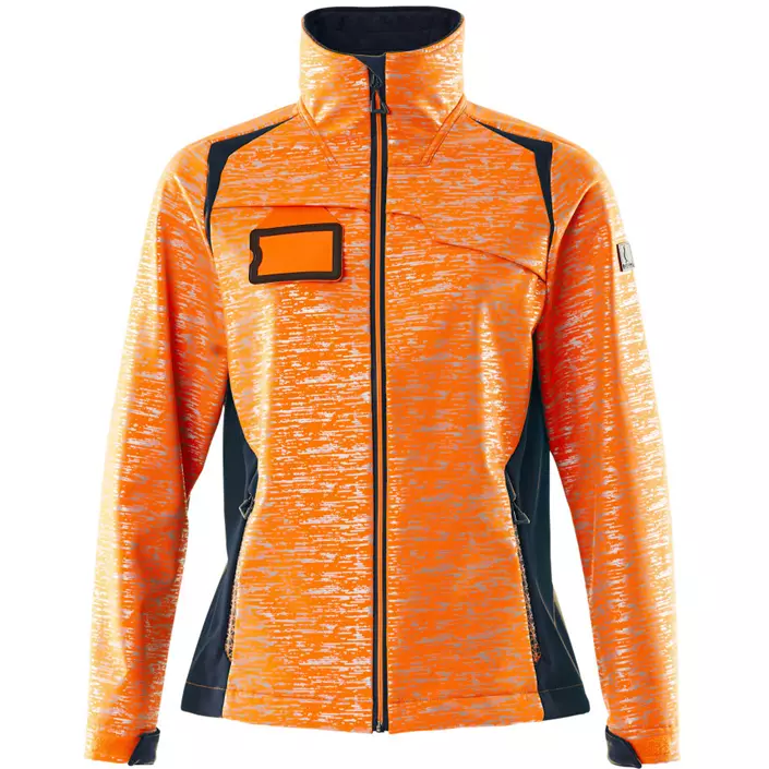 Mascot Accelerate Safe women's softshell jacket, Hi-Vis Orange/Dark Marine, large image number 0