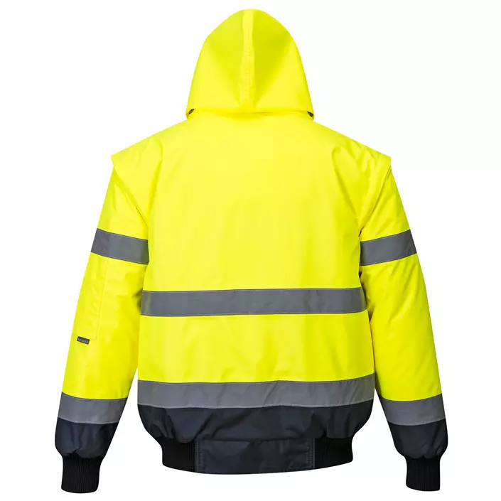 Portwest 3-in-1 pilotjacket with detachable sleeves, Hi-Vis yellow/marine, large image number 1