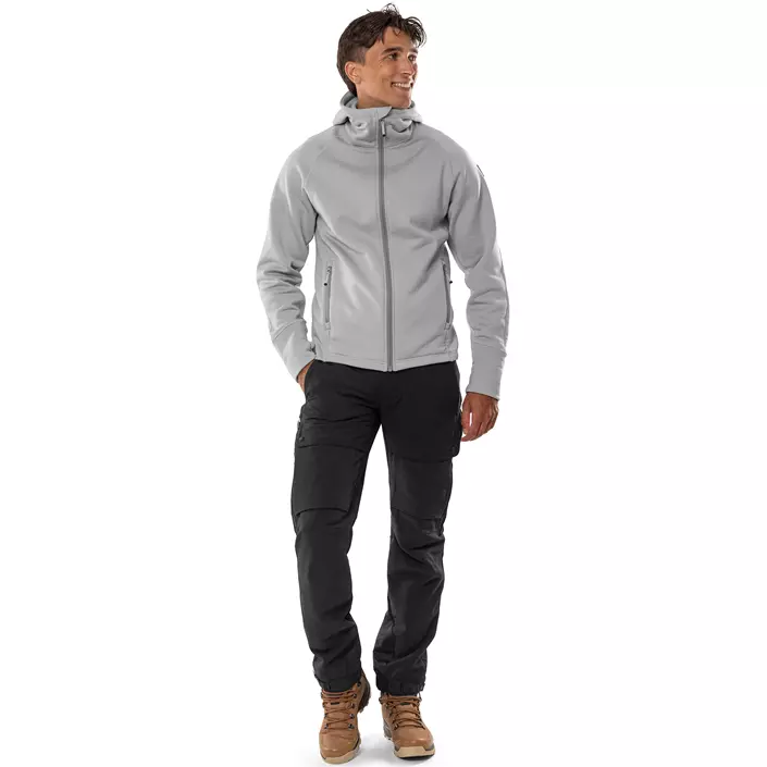 Fristads Cobalt Polartec® hoodie with zipper, Grey Melange, large image number 1