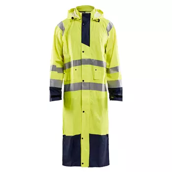 Blåkläder raincoat, Hi-vis yellow/Marine blue