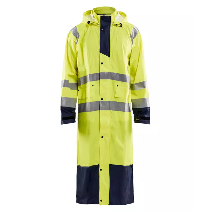 Blåkläder raincoat, Hi-vis yellow/Marine blue, large image number 0