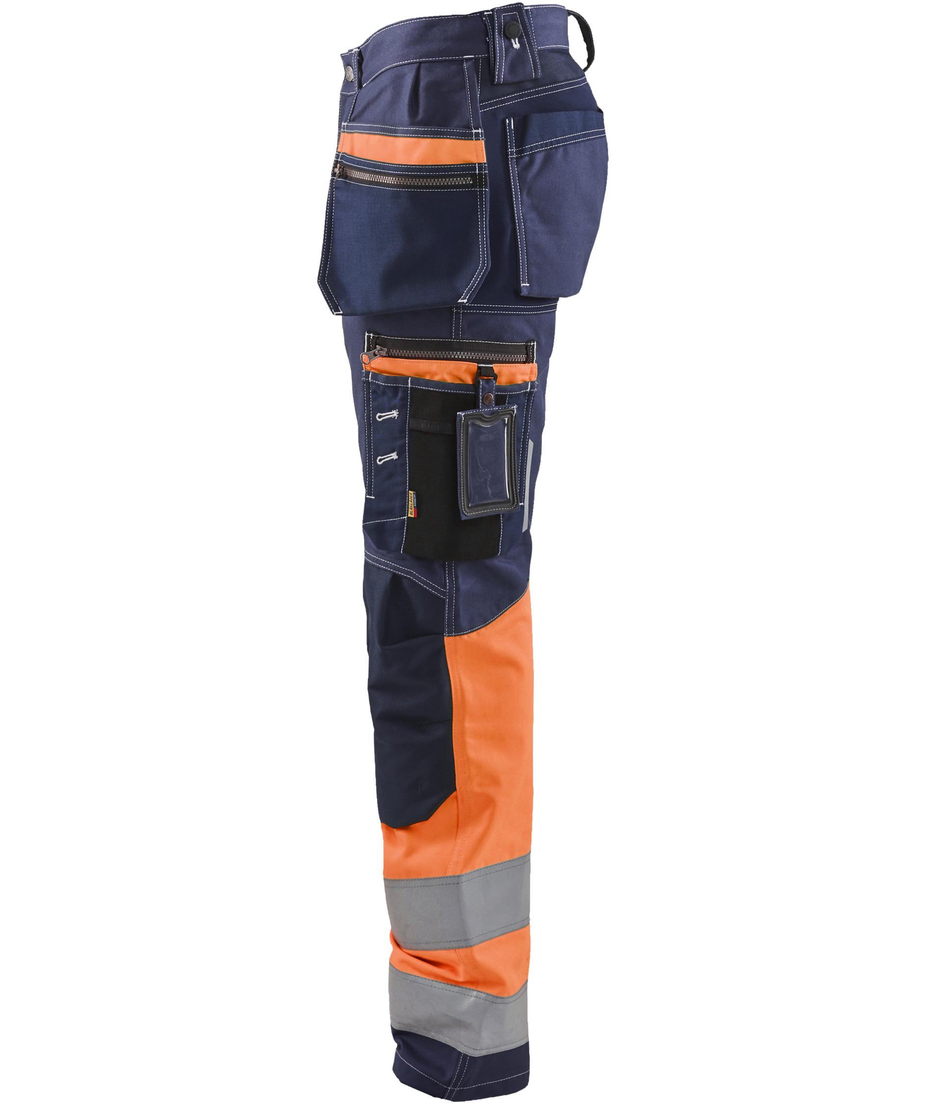 Bl&aring;kl&auml;der h&aring;ndverksbukse, Marine/Hi-Vis Oransje, large image number 3