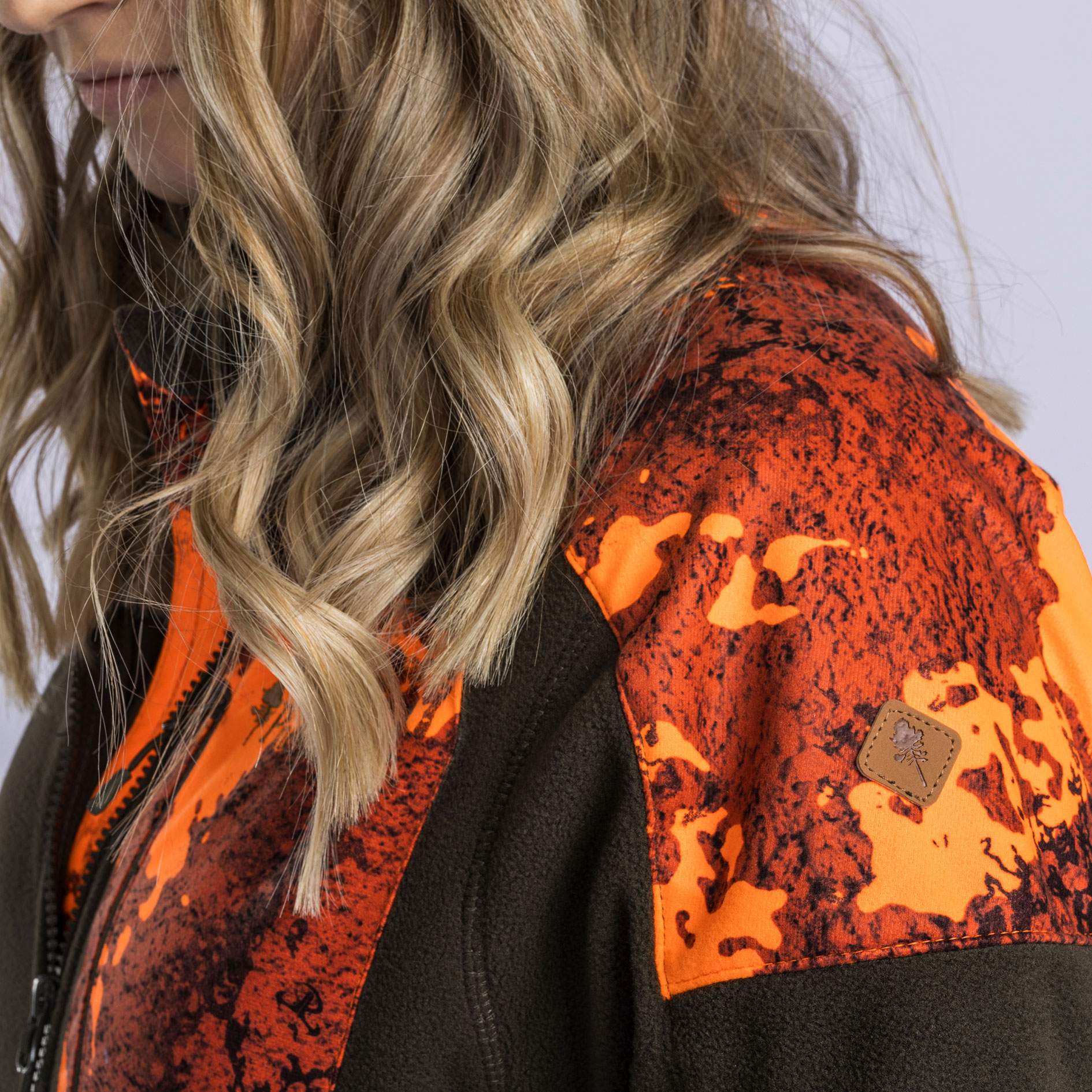 Pinewood&nbsp;Sm&aring;land Hunters Camou dame fleecejakke, Hunting Brown/Strata Blaze, large image number 6